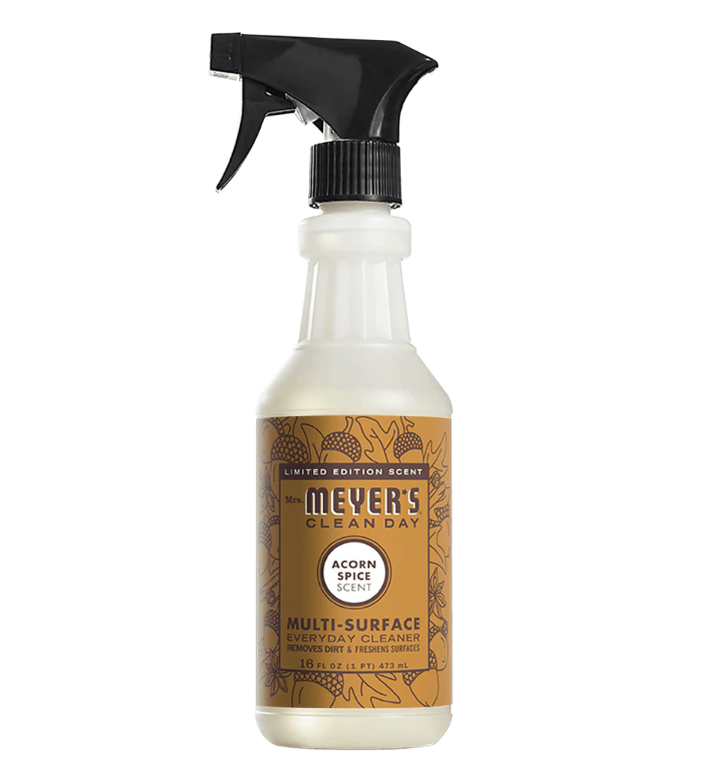 Meyer's Clean Day multi-surface everyday cleaner bottle with a black spray nozzle on a white background