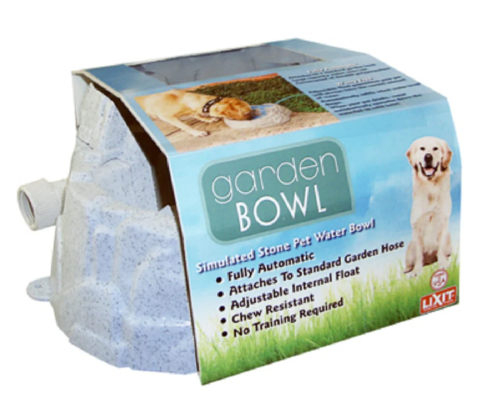 Garden Bowl packaging with a dog on a grassy background