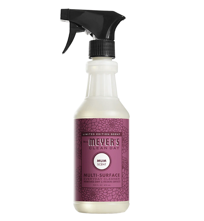Spray bottle with purple label on a white background