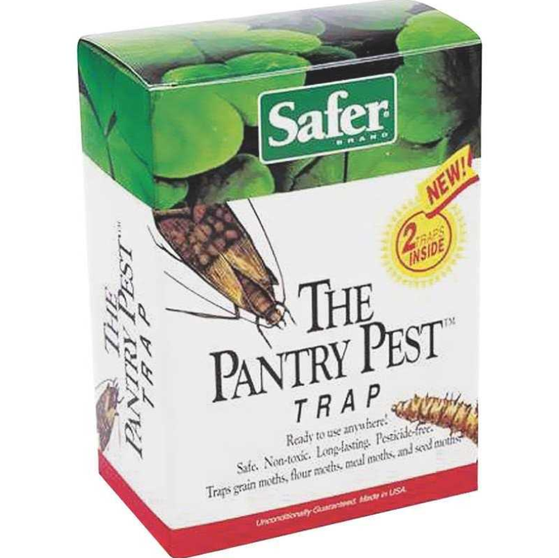 Box of Safer Brand Pantry Pest Trap with pest illustration on a white background
