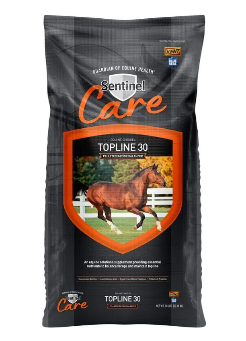 Bag of Sentinel Care Topline 30 horse supplement on a white background