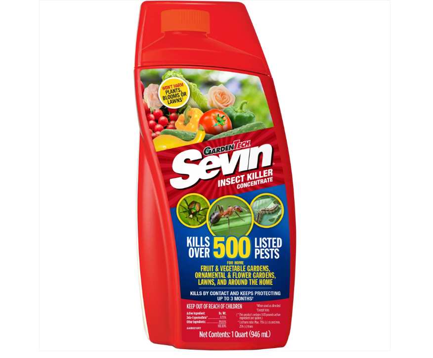 Sevin Insect Killer bottle on a white background
