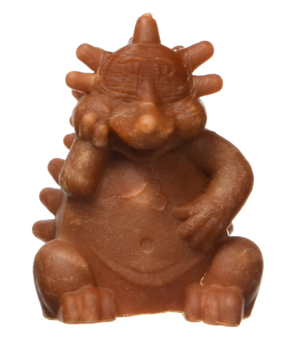 Brown hedgehog dog chew on a white background