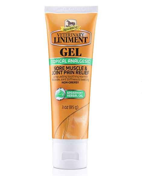 Tube of Veterinary Liniment Gel on a white background