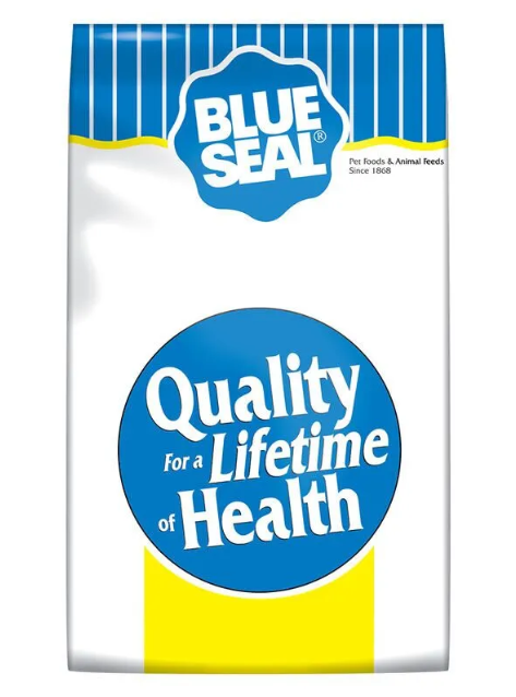 Blue Seal pet food packaging with text 'Quality for a Lifetime of Health' on a white background