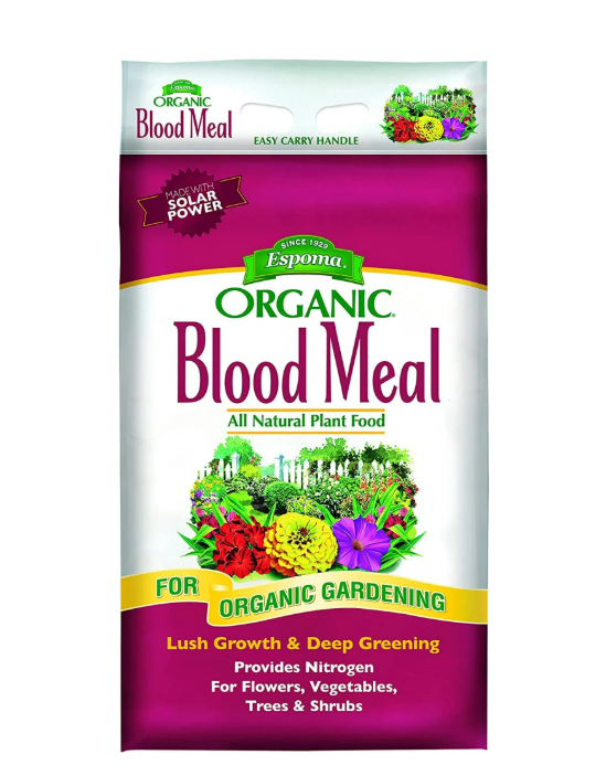 Espoma Organic Blood Meal packaging on a white background