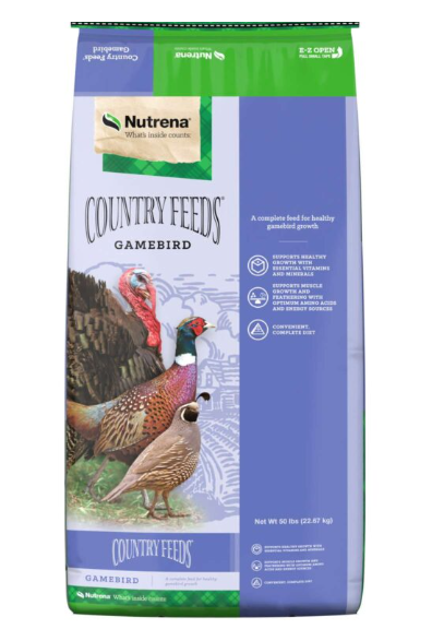 Nutrena Country Feeds Gamebird food packaging on a white background