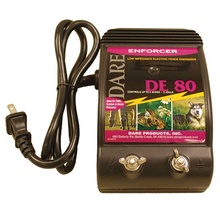 DARE brand electric fence controller on a white background.