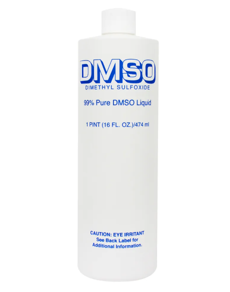 Bottle of DMSO Dimethyl Sulfoxide on a white background