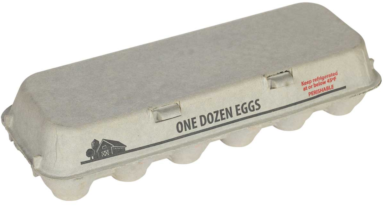 Egg carton on a white background.