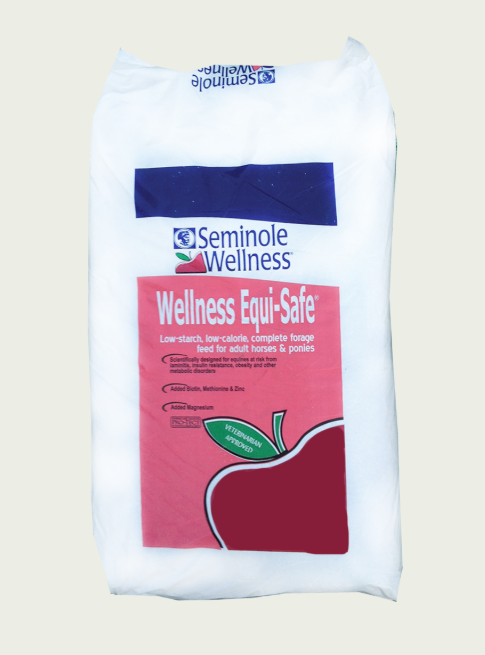 Bag of Seminole Wellness Wellness Equi-Safe on a beige background