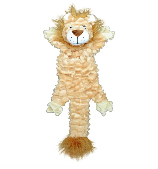 Plush lion toy on a white background
