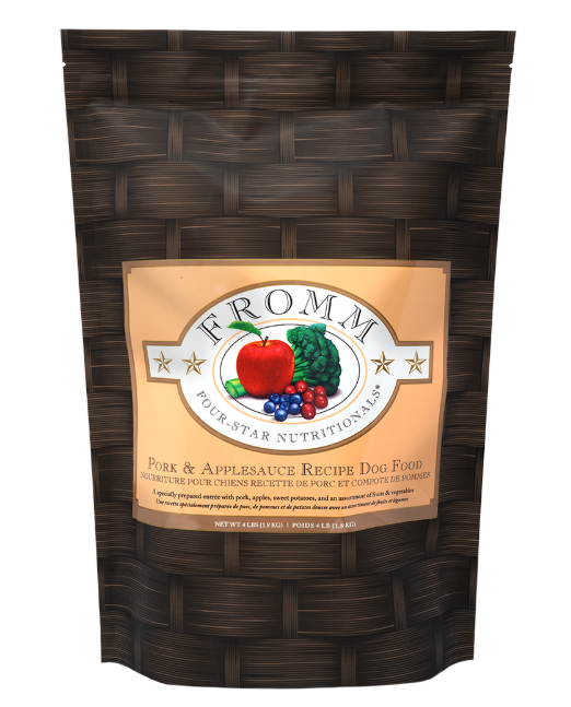 Fromm dog food package with a woven texture