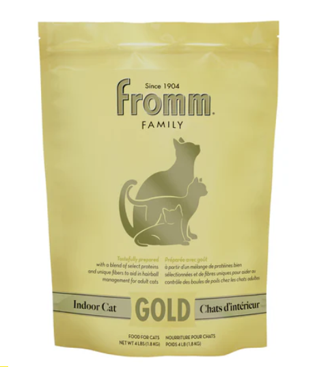 Fromm Family pet food package for indoor cats on a white background