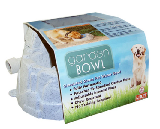 Garden Bowl packaging with a dog on a grassy background