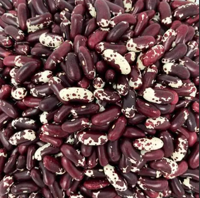 Close-up of a pile of red and white beans