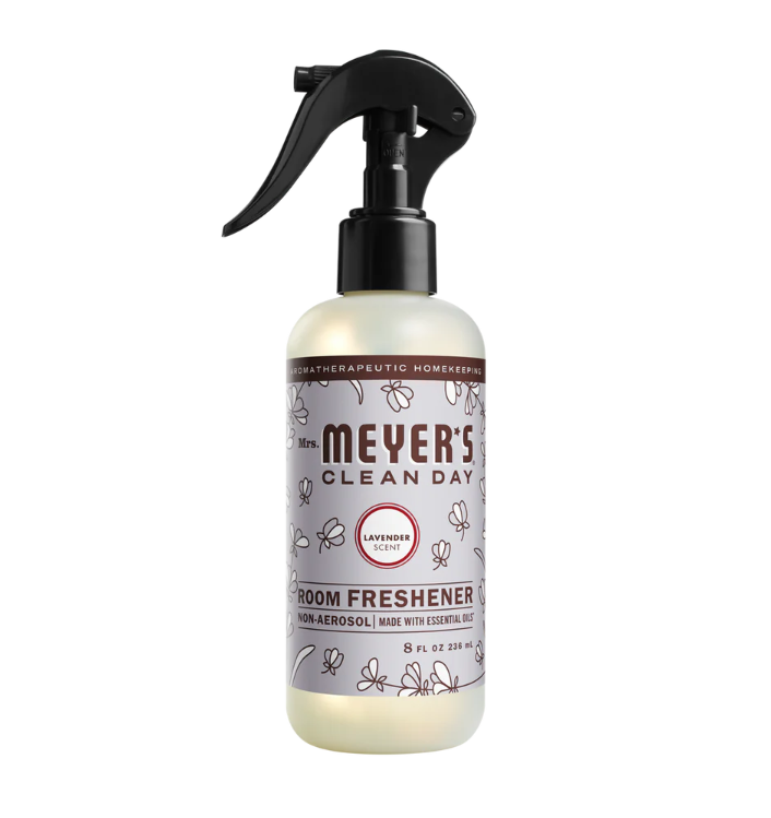 Meyer's Clean Day room freshener spray bottle on a white background