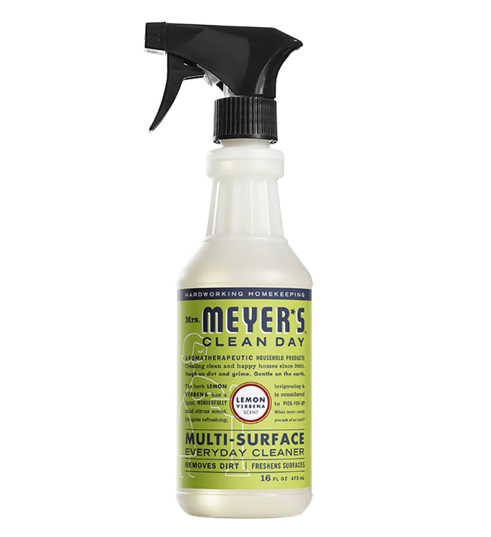 Mrs. Meyer's Clean Day multi-surface everyday cleaner bottle on a white background