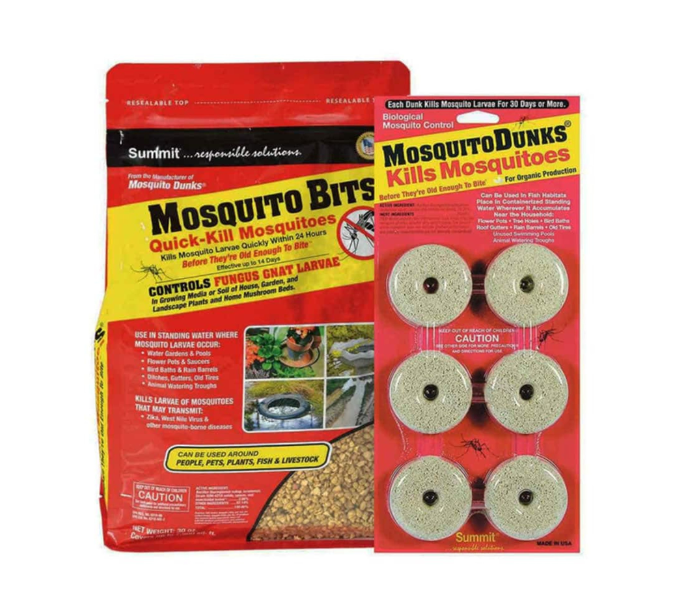 Two packages of mosquito control products on a white background