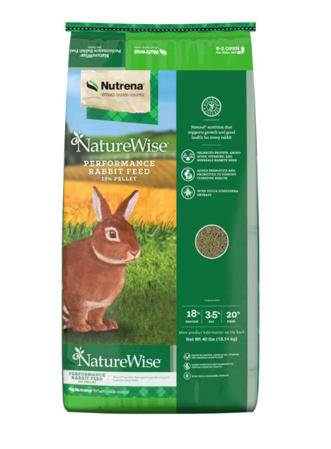 Nutrena NatureWise Performance Rabbit Feed bag on a white background
