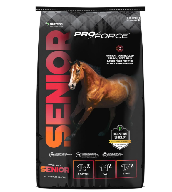 ProForce Senior horse feed bag with a horse on the label
