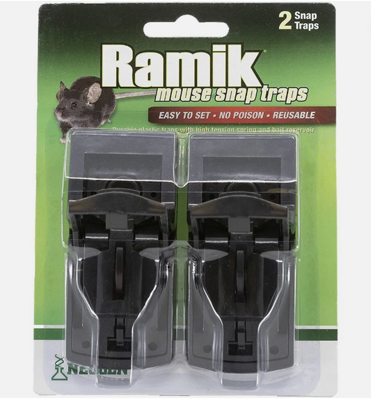Set of 2 Ramik Mouse Snap Traps on a white background.