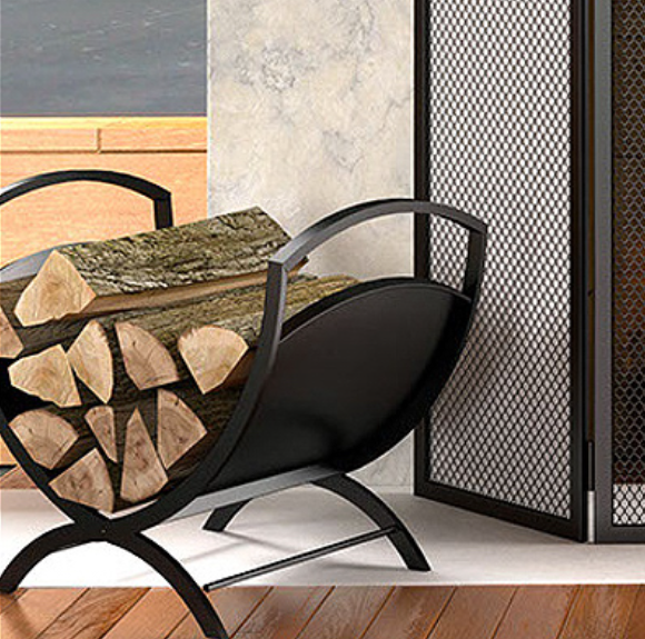 Classic Black Folding Log Bin