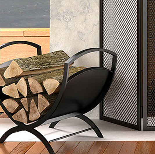 Classic Black Folding Log Bin