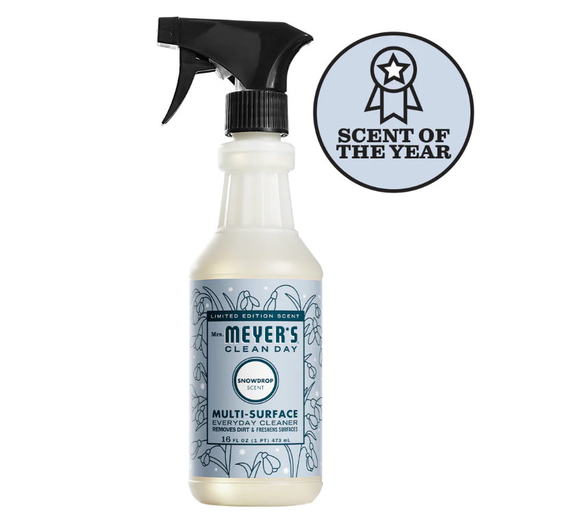 Meyer's Clean Day multi-surface cleaner bottle with a 'Scent of the Year' badge on a white background