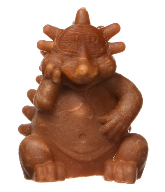 Brown hedgehog dog chew on a white background